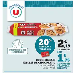 Maximarché Cookies maxi pepites de chocolat u offre