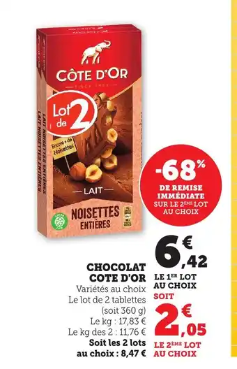 Maximarché COTE D'OR Chocolat offre
