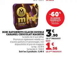 Maximarché MAGNUM Mini batonnets glaces double caramel chocolat offre