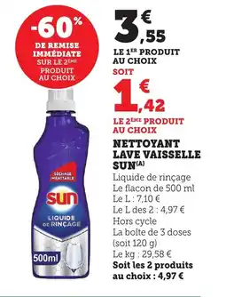 Maximarché SUN Nettoyant lave vaisselle offre
