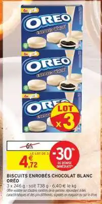 Intermarché BISCUITS ENROBÉS CHOCOLAT BLANC ORÉO offre