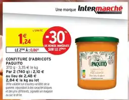 Intermarché CONFITURE D'ABRICOTS PAQUITO offre