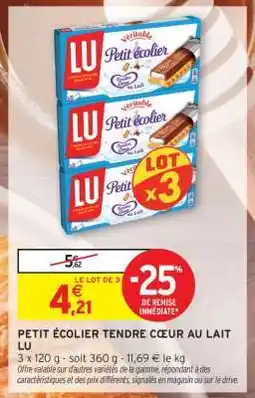 Intermarché Petit Écolier Tendre Cœur Au Lait Lu offre