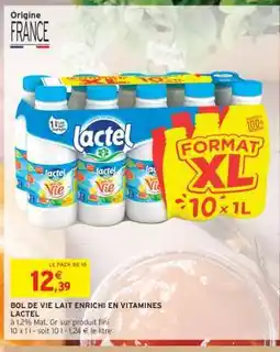 Intermarché Bol de Vie Lait Enrichi en Vitamines Lactel offre