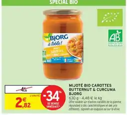 Intermarché MIJOTÉ BIO CAROTTES BUTTERNUT & CURCUMA BJORG offre