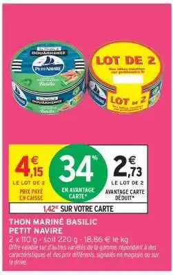 Intermarché THON MARINÉ BASILIC PETIT NAVIRE offre
