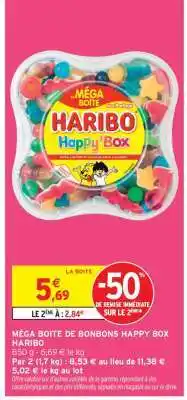 Intermarché MÉGA BOITE DE BONBONS HAPPY BOX HARIBO offre