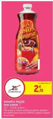Intermarché Sangria Rouge Don Simon offre