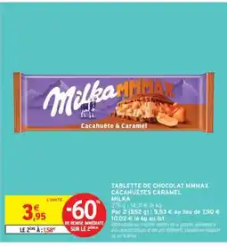 Intermarché TABLETTE DE CHOCOLAT MMMAX CACAHUÈTES CARAMEL offre