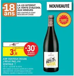 Intermarché AOP Ventoux Rouge J'peux pas j'ai Ventoux offre