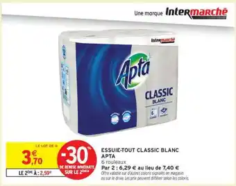 Intermarché ESSUIE-TOUT CLASSIC BLANC APTA offre