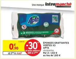 Intermarché ÉPONGES GRATTANTES VERTES X3 APTA offre
