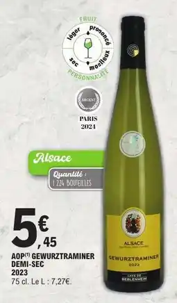 E.Leclerc AOP Gewurztraminer Demi-Sec 2023 offre