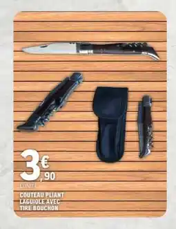 E.Leclerc Couteau Pliant Laguiole avec Tire Bouchon offre