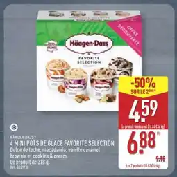 ALDI Häagen-Dazs 4 Mini Pots de Glace Favorite Selection offre