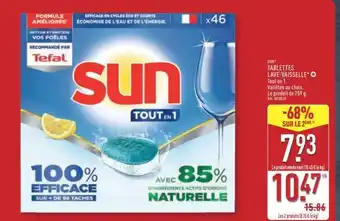 ALDI SUN Tablettes lave-vaisselle offre