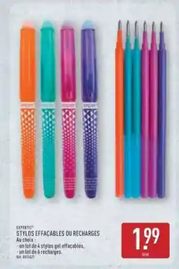 ALDI STYLOS EFFAÇABLES OU RECHARGES offre