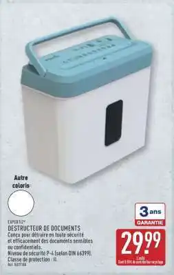 ALDI DESTRUCTEUR DE DOCUMENTS offre