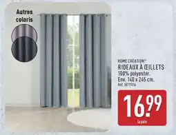 ALDI HOME CREATION RIDEAUX À ŒILLETS offre