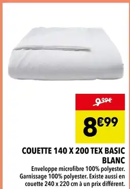 Supeco COUETTE 140 X 200 TEX BASIC BLANC offre