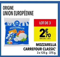Supeco Carrefour Classic' Mozzarella offre