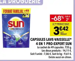 Supeco Sun Capsules lave-vaisselle 4 en 1 Pro-Expert offre