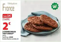 Auchan Supermarché Milka - 2 cookies mlika tout choc offre