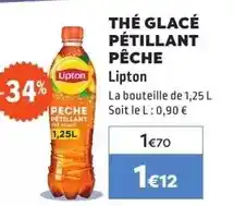E.Leclerc Lipton - thé glacé pétillant pêche offre