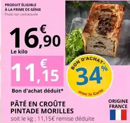 E.Leclerc Prime - pâté en croûte pintade morilles offre