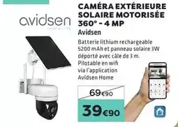 E.Leclerc Avidsen - caméra extérieure solaire motorisee 360° offre