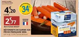 E.Leclerc Prime - bâtonnets de surimi x30 peche francaise offre