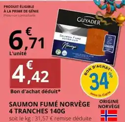 E.Leclerc Guyader - saumon fume norvege 4 tranches offre