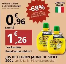 E.Leclerc Prime - jus de citron jaune de sicile 20cl offre