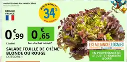 E.Leclerc Prime - salade feuille de chêne blonde ou rouge offre