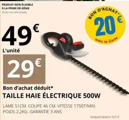 E.Leclerc Prime - taille haie électrique 500w offre