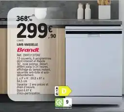 E.Leclerc Brandt - lave-vaisselle offre