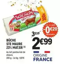 E.Leclerc Soignon - bûche ste maure 23% mat.gr offre