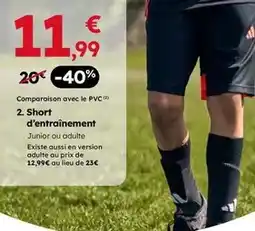 Sport 2000 Short d'entrainement offre