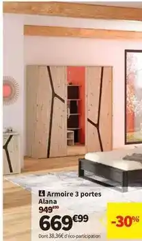 Conforama Armoire 3 portes alana offre