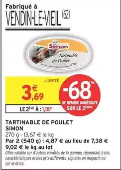 Intermarché Hyper Simon - tartinable de poulet offre
