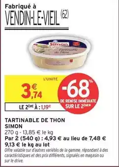 Intermarché Hyper Simon - tartinable de thon offre