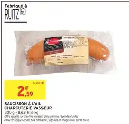 Intermarché Hyper Vasseur - saucisson à l'ail charcuterie offre