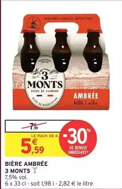 Intermarché Hyper 3 monts - bière ambrée offre