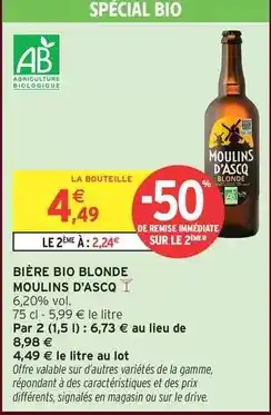Intermarché Hyper Signal - bière bio blonde offre