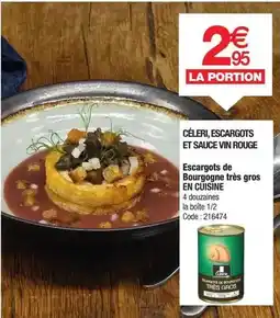 Promocash Escargots de bourgogne très gros en cuisine offre