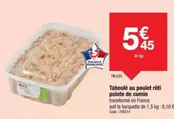 Promocash Taboulé au poulet rôti pointe de cumin offre