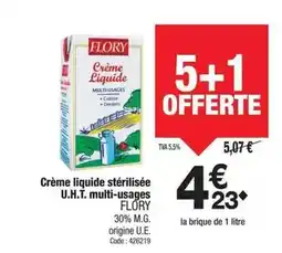 Promocash Crème liquide stérilisée u.h.t. multi-usages offre