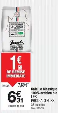 Promocash Café le classique 100% arabica bio offre