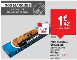 Promocash Pâtes feuilletées en cuisine offre