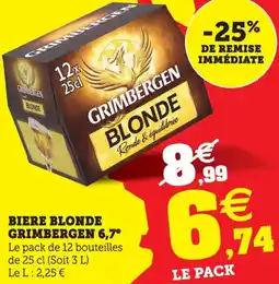 Hyper U Biere blonde grimbergen 6,7° offre